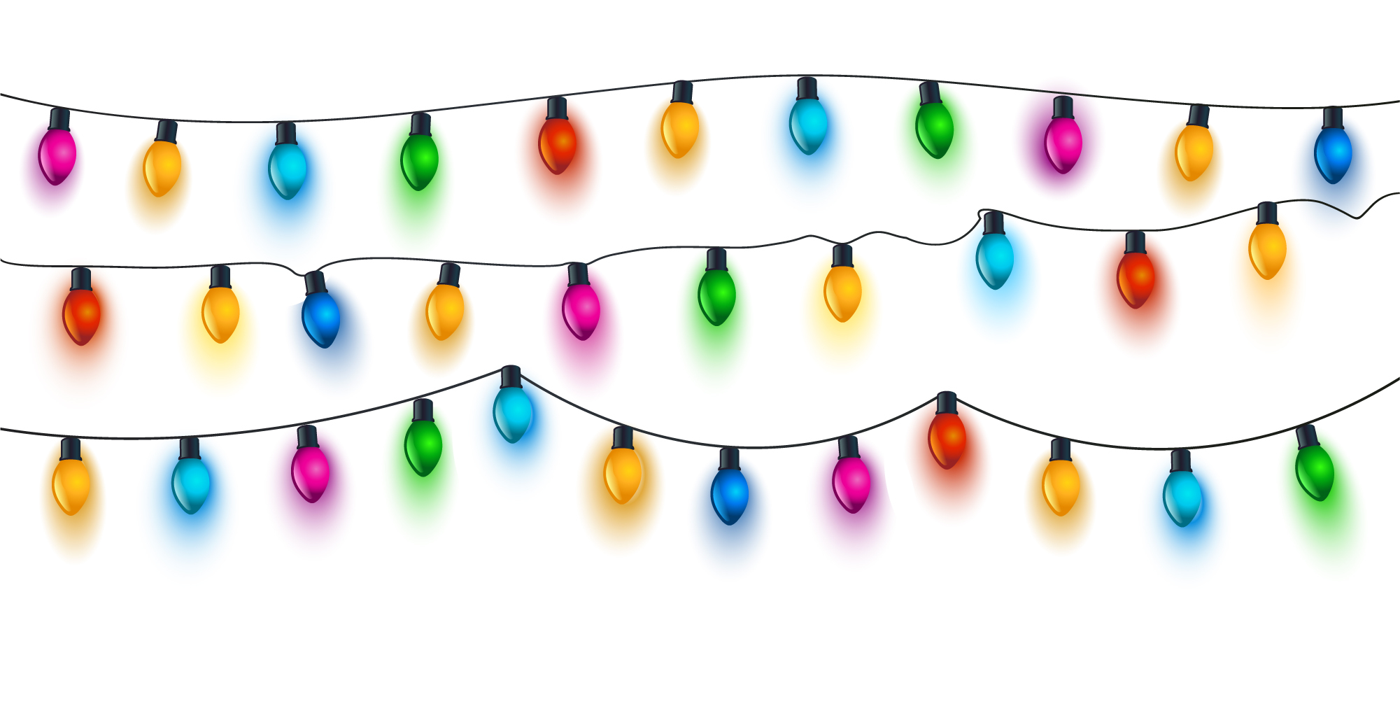 Clear Background Cartoon Christmas Lights - You've come to the right