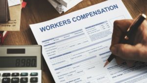 Paperwork for a workers compensation claim in Fort Wayne, Indiana. 