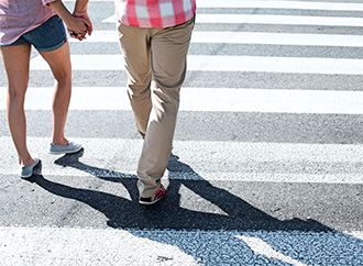 pedestrians in a crosswalk