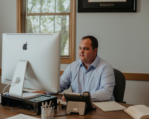 A personal injury lawyer working on a claim in Fort Wayne.