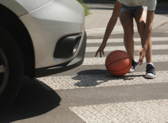pedestrian accident about to happen