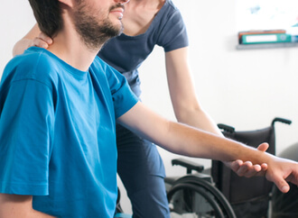 a quadriplegia patient in therapy