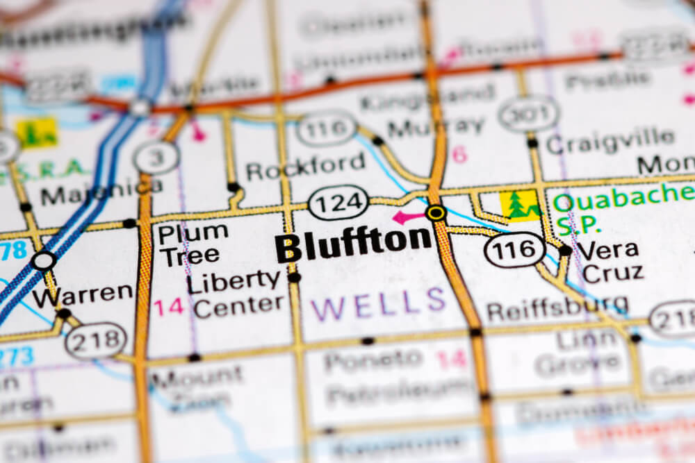 Bluffton, Indiana map