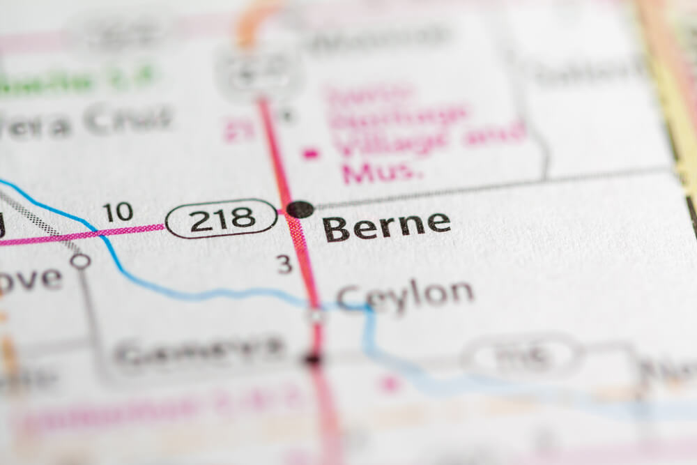 Focus on Berne Indiana map